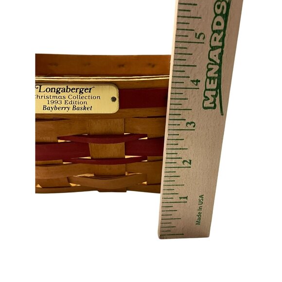 Vintage 1993 Christmas Collection Longaberger Bayberry Basket Plaid Fabric Plast - Picture 12 of 16